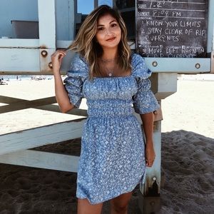 Topshop blue floral dress